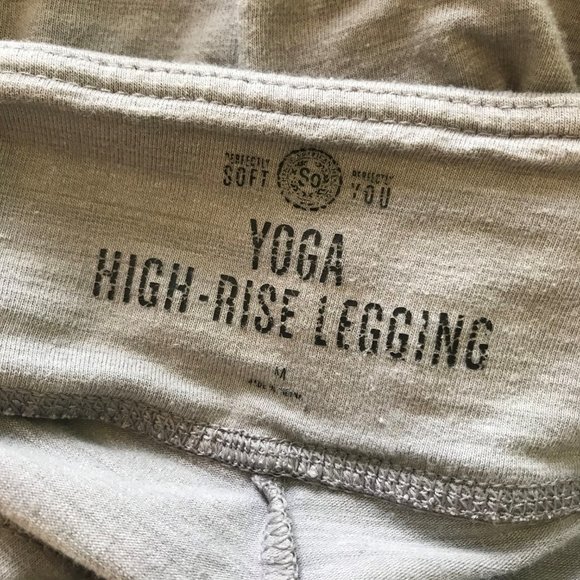 Gray-Blue Striped Ombre High-Rise Leggings - Picture 4 of 5